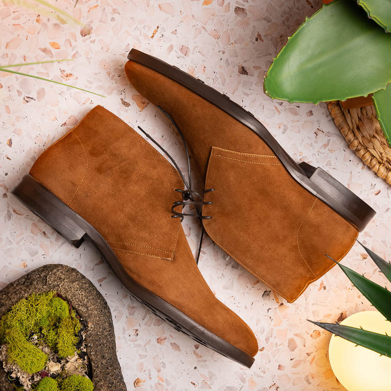 tobacco suede chukka boots MR JOHN DESERT Puntopigro The two Ischia Chukka Boot in Velour