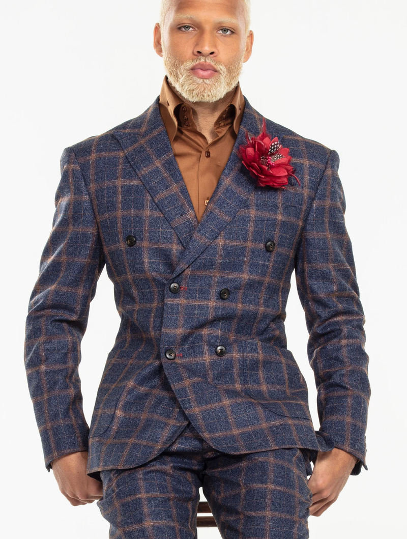 Darner Plaid Double Breasted Suit