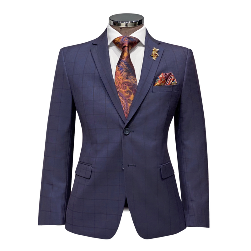 Williams Windowpane Vested Suit