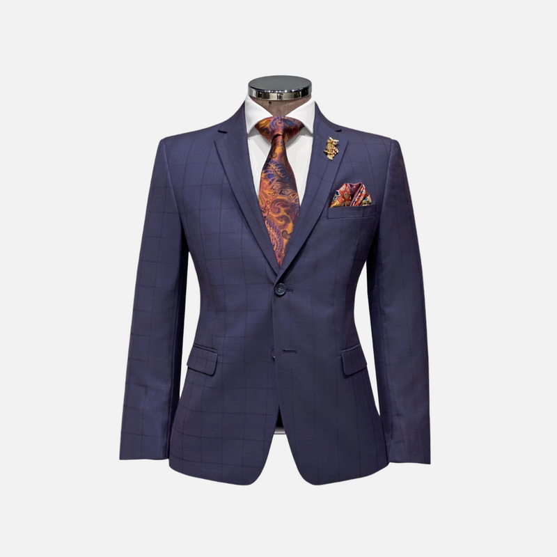 Williams Windowpane Vested Suit