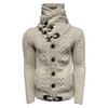 Dwight Cable Knit Button-Up Sweater